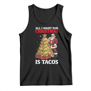 Funny Santa Taco Tank Top All I Want For Christmas Is Taco TS14 Black Print Your Wear
