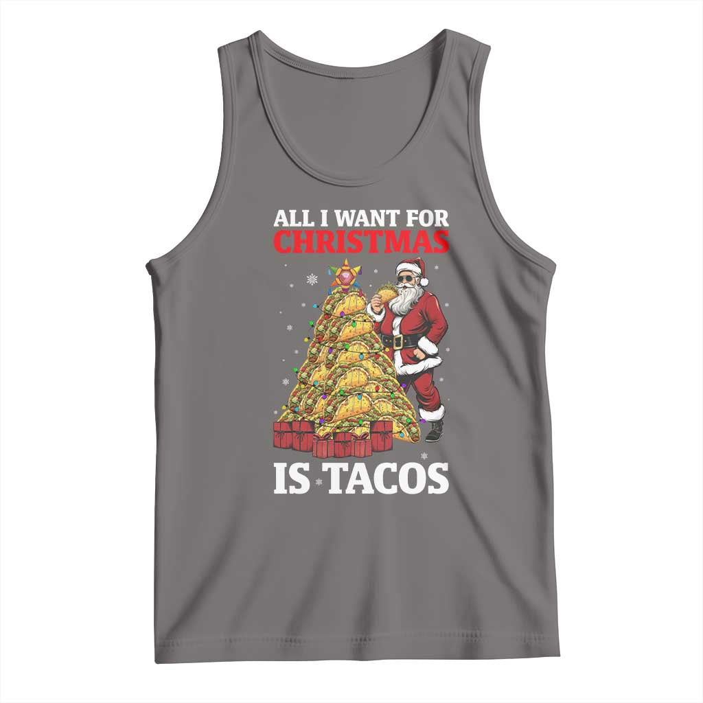 Funny Santa Taco Tank Top All I Want For Christmas Is Taco TS14 Deep Heather Print Your Wear