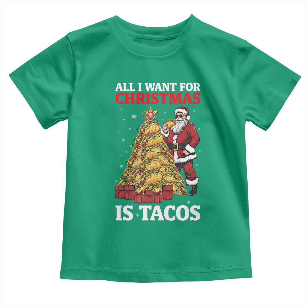 Funny Santa Taco Toddler T Shirt All I Want For Christmas Is Taco TS14 Irish Green Print Your Wear
