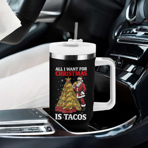 Funny Santa Taco Tumbler With Handle All I Want For Christmas Is Taco TS14 Print Your Wear