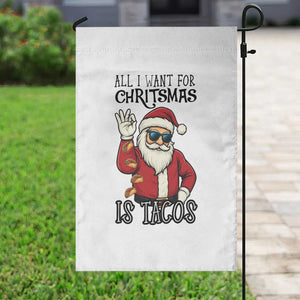 Funny Santa Taco Christmas Garden Flag All I Want For Christmas Is Taco TS14 Print Your Wear