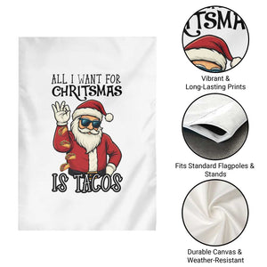 Funny Santa Taco Christmas Garden Flag All I Want For Christmas Is Taco TS14 Print Your Wear