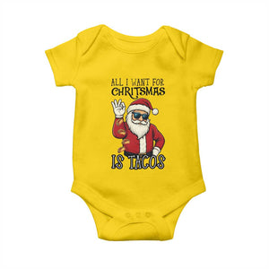 Funny Santa Taco Christmas Baby Onesie All I Want For Christmas Is Taco TS14 Daisy Print Your Wear