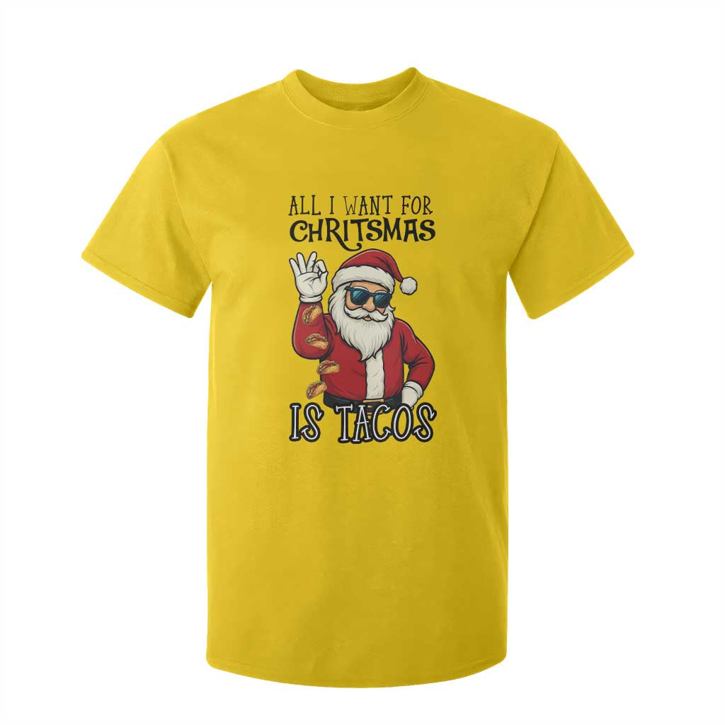 Funny Santa Taco Christmas T Shirt For Kid All I Want For Christmas Is Taco TS14 Daisy Print Your Wear
