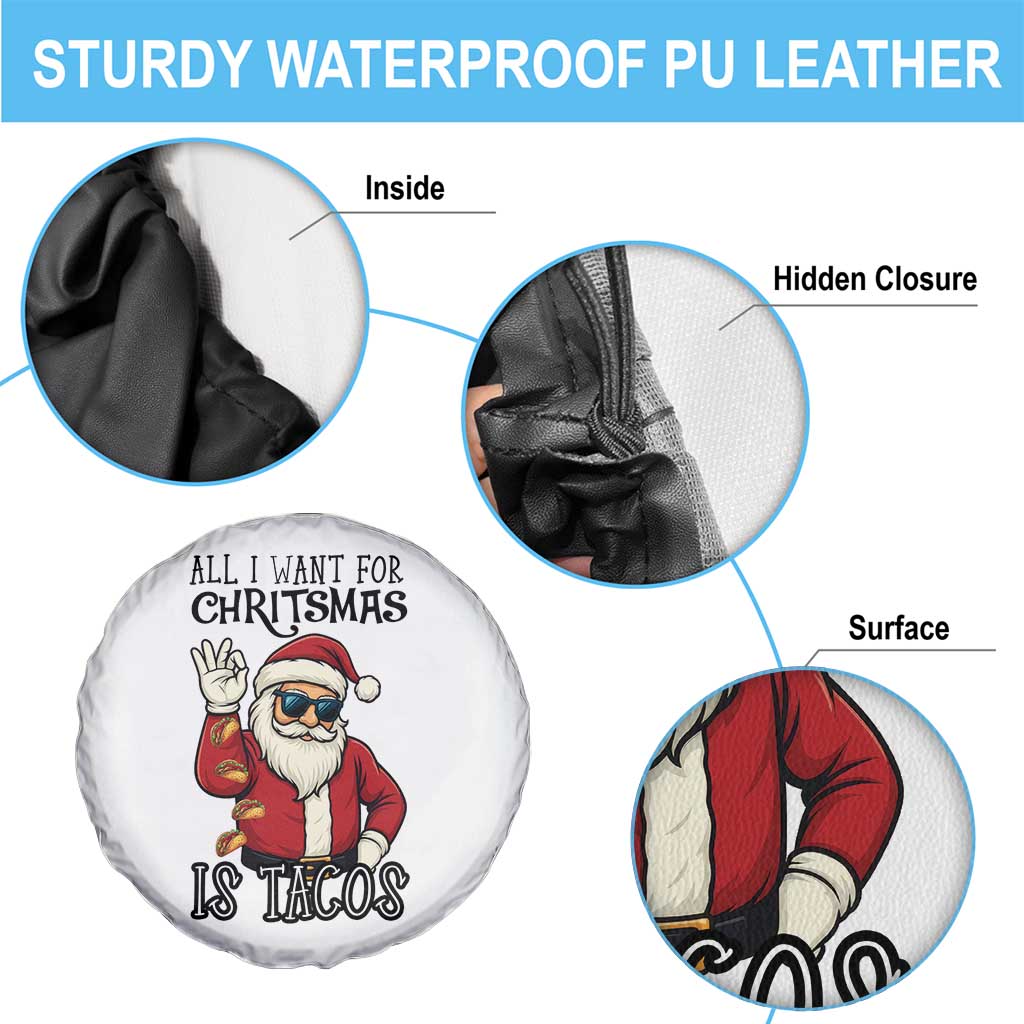 Funny Santa Taco Christmas Spare Tire Cover All I Want For Christmas Is Taco TS14 Print Your Wear