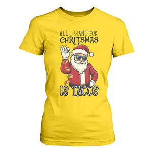 Funny Santa Taco Christmas T Shirt For Women All I Want For Christmas Is Taco TS14 Daisy Print Your Wear