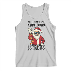 Funny Santa Taco Christmas Tank Top All I Want For Christmas Is Taco TS14 Ash Print Your Wear