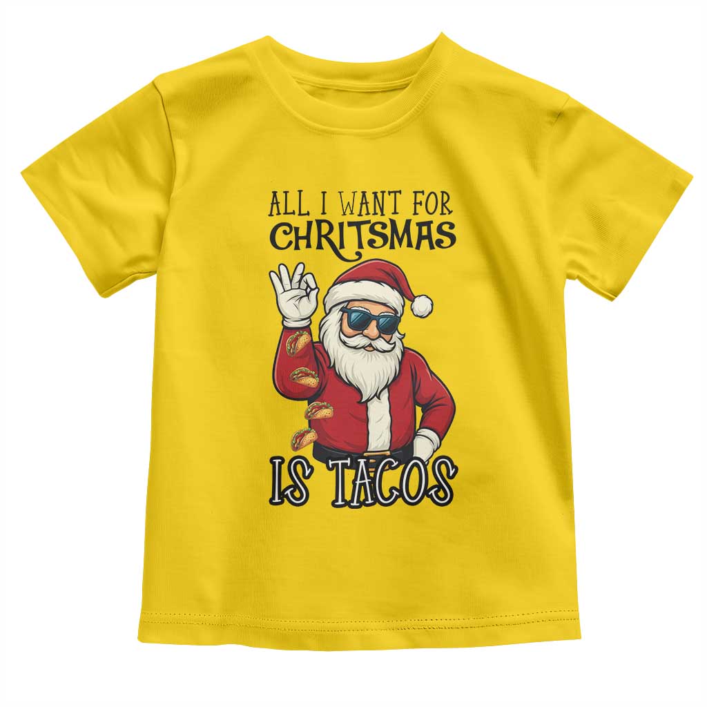 Funny Santa Taco Christmas Toddler T Shirt All I Want For Christmas Is Taco TS14 Daisy Print Your Wear