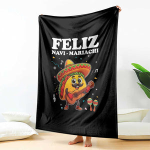 Funny Taco Mexican Christmas Throw Blanket Feliz Navi Mariachi TS14 Print Your Wear