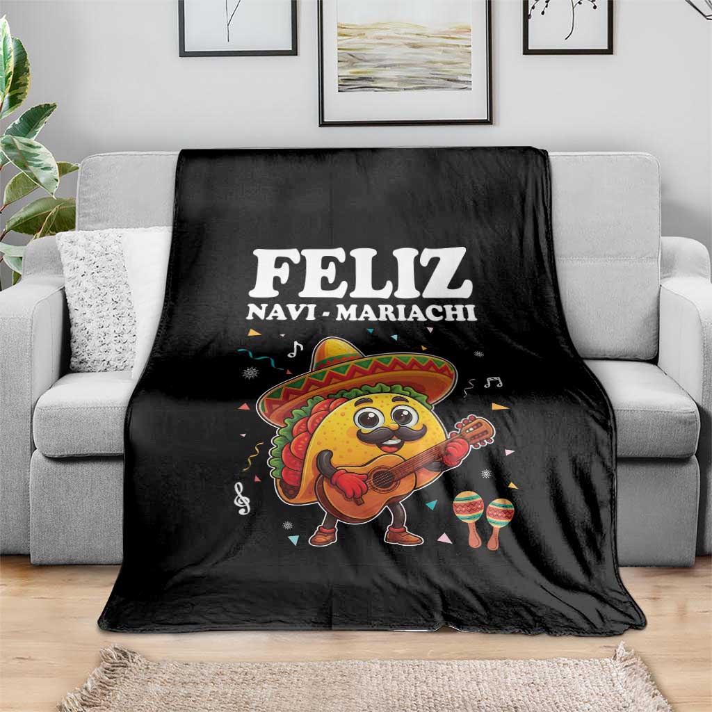 Funny Taco Mexican Christmas Throw Blanket Feliz Navi Mariachi TS14 Print Your Wear
