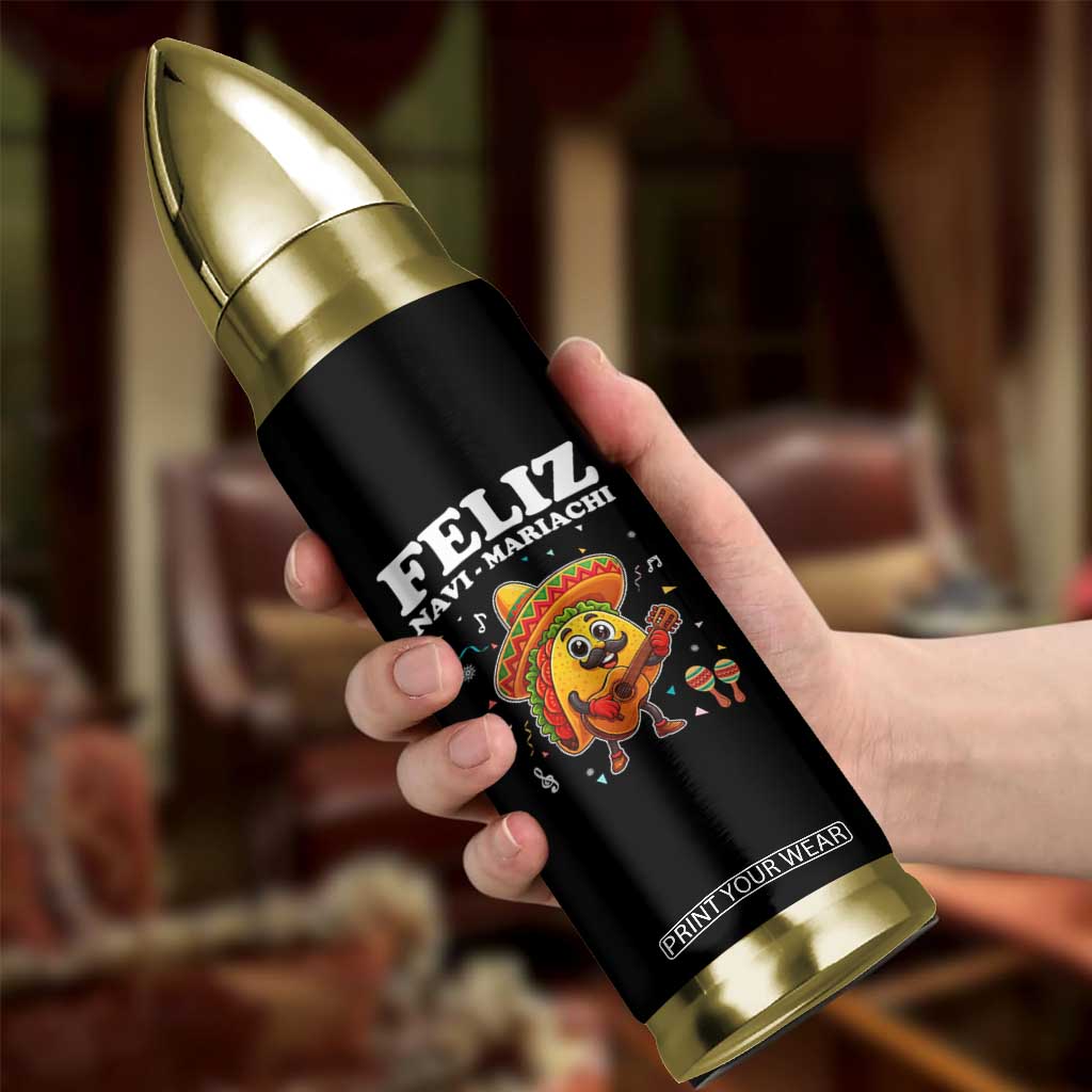 Funny Taco Mexican Christmas Bullet Tumbler Feliz Navi Mariachi TS14 Print Your Wear