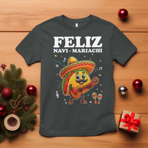 Funny Taco Mexican Christmas T Shirt Feliz Navi Mariachi TS14 Dark Heather Print Your Wear