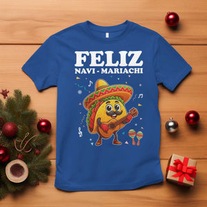Funny Taco Mexican Christmas T Shirt Feliz Navi Mariachi TS14 Royal Blue Print Your Wear