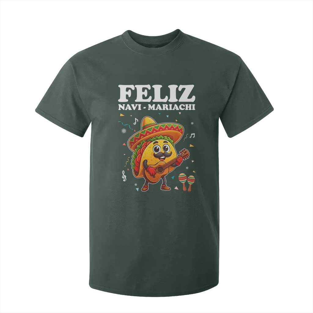 Funny Taco Mexican Christmas T Shirt For Kid Feliz Navi Mariachi TS14 Dark Forest Green Print Your Wear