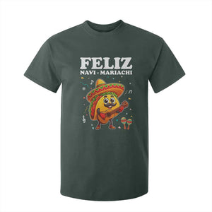 Funny Taco Mexican Christmas T Shirt For Kid Feliz Navi Mariachi TS14 Dark Forest Green Print Your Wear