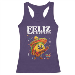 Funny Taco Mexican Christmas Racerback Tank Top Feliz Navi Mariachi TS14 Purple Print Your Wear
