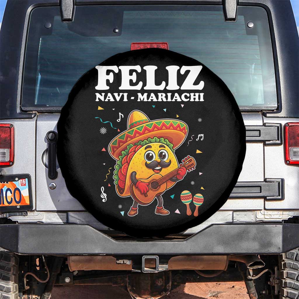 Funny Taco Mexican Christmas Spare Tire Cover Feliz Navi Mariachi TS14 No hole Black Print Your Wear