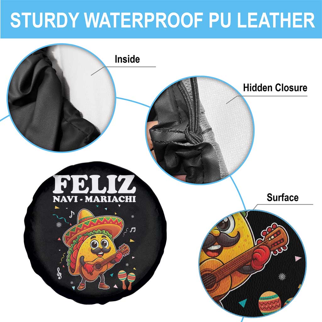 Funny Taco Mexican Christmas Spare Tire Cover Feliz Navi Mariachi TS14 Print Your Wear