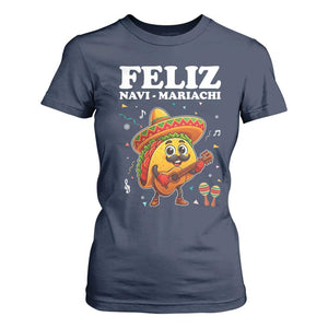 Funny Taco Mexican Christmas T Shirt For Women Feliz Navi Mariachi TS14 Navy Print Your Wear