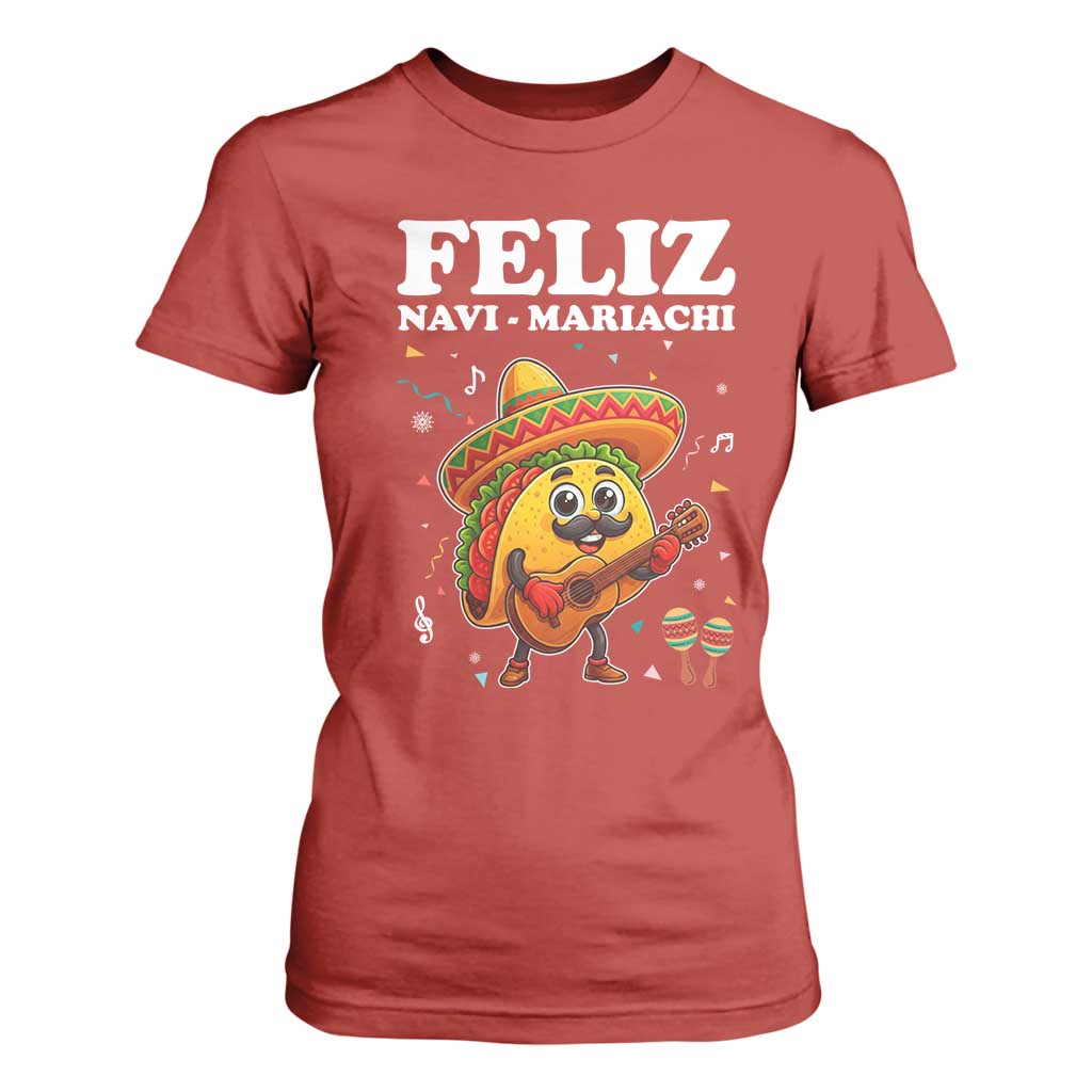 Funny Taco Mexican Christmas T Shirt For Women Feliz Navi Mariachi TS14 Red Print Your Wear