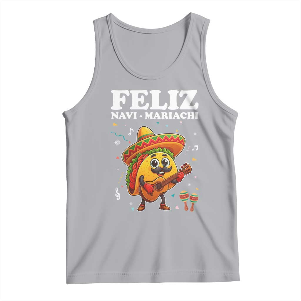 Funny Taco Mexican Christmas Tank Top Feliz Navi Mariachi TS14 Athletic Heather Print Your Wear