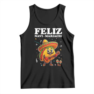 Funny Taco Mexican Christmas Tank Top Feliz Navi Mariachi TS14 Black Print Your Wear