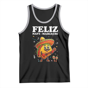 Funny Taco Mexican Christmas Tank Top Feliz Navi Mariachi TS14 Black Athletic Heather Print Your Wear
