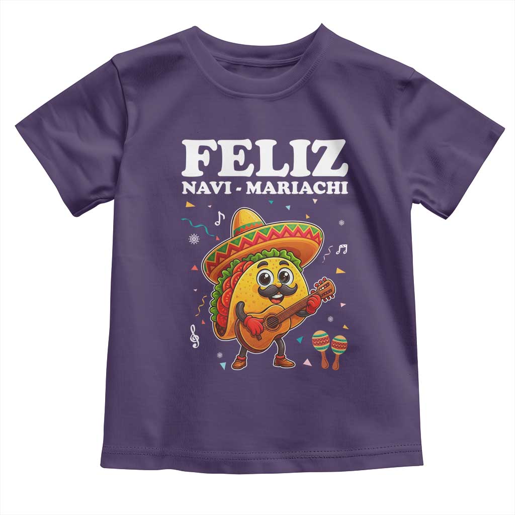 Funny Taco Mexican Christmas Toddler T Shirt Feliz Navi Mariachi TS14 Purple Print Your Wear