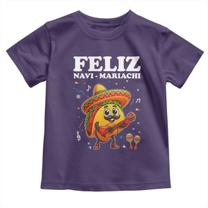 Funny Taco Mexican Christmas Toddler T Shirt Feliz Navi Mariachi TS14 Purple Print Your Wear
