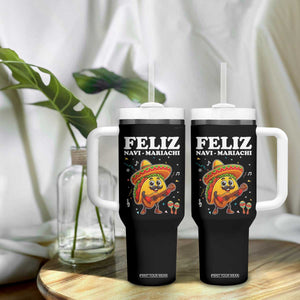 Funny Taco Mexican Christmas Tumbler With Handle Feliz Navi Mariachi TS14 Print Your Wear