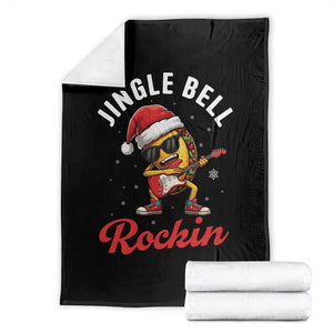 Funny Taco Christmas Throw Blanket Jingle Bell Rockin TS14 Black Print Your Wear