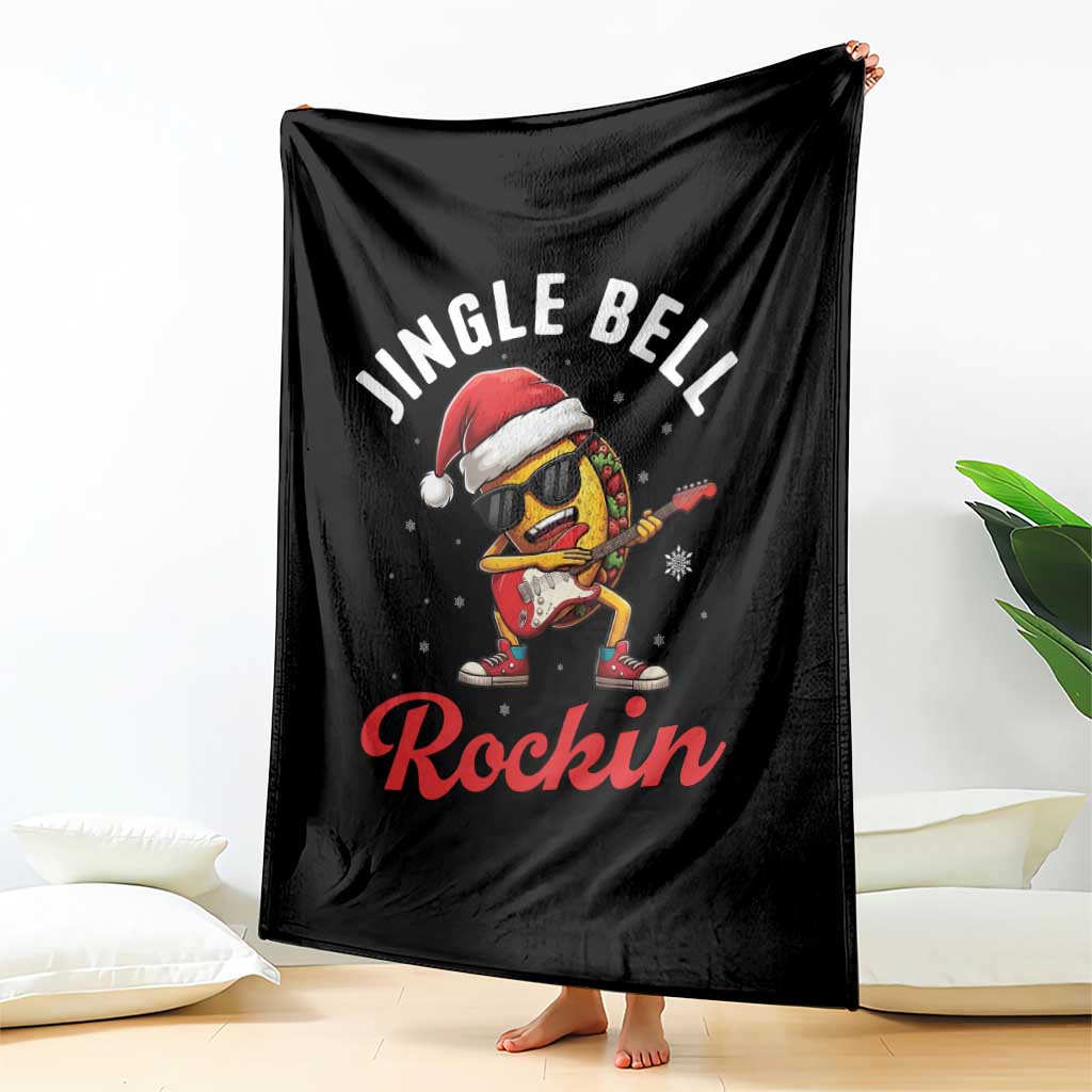 Funny Taco Christmas Throw Blanket Jingle Bell Rockin TS14 Print Your Wear