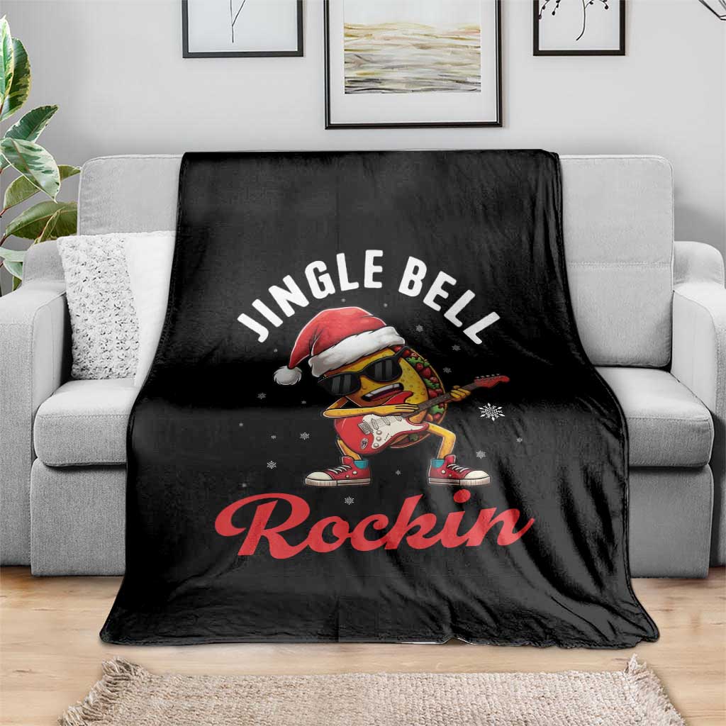 Funny Taco Christmas Throw Blanket Jingle Bell Rockin TS14 Print Your Wear