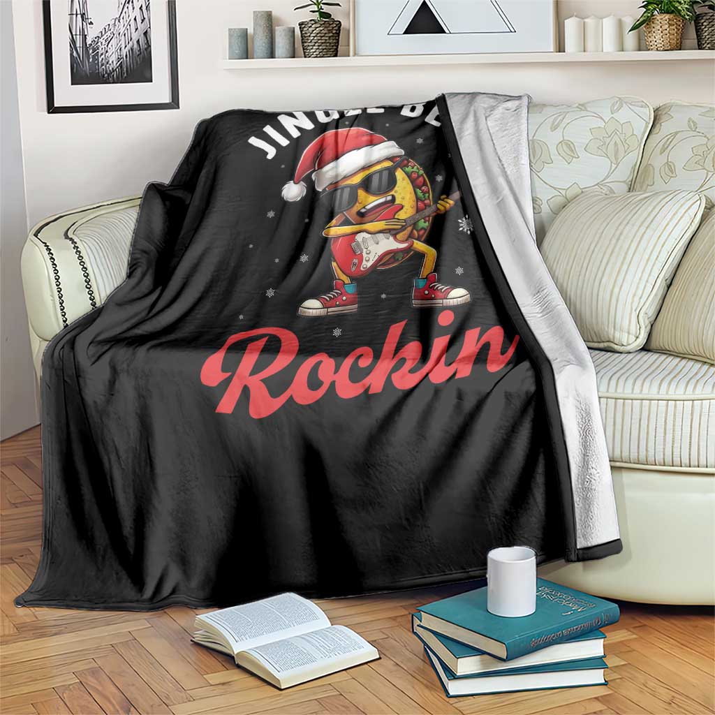 Funny Taco Christmas Throw Blanket Jingle Bell Rockin TS14 Print Your Wear