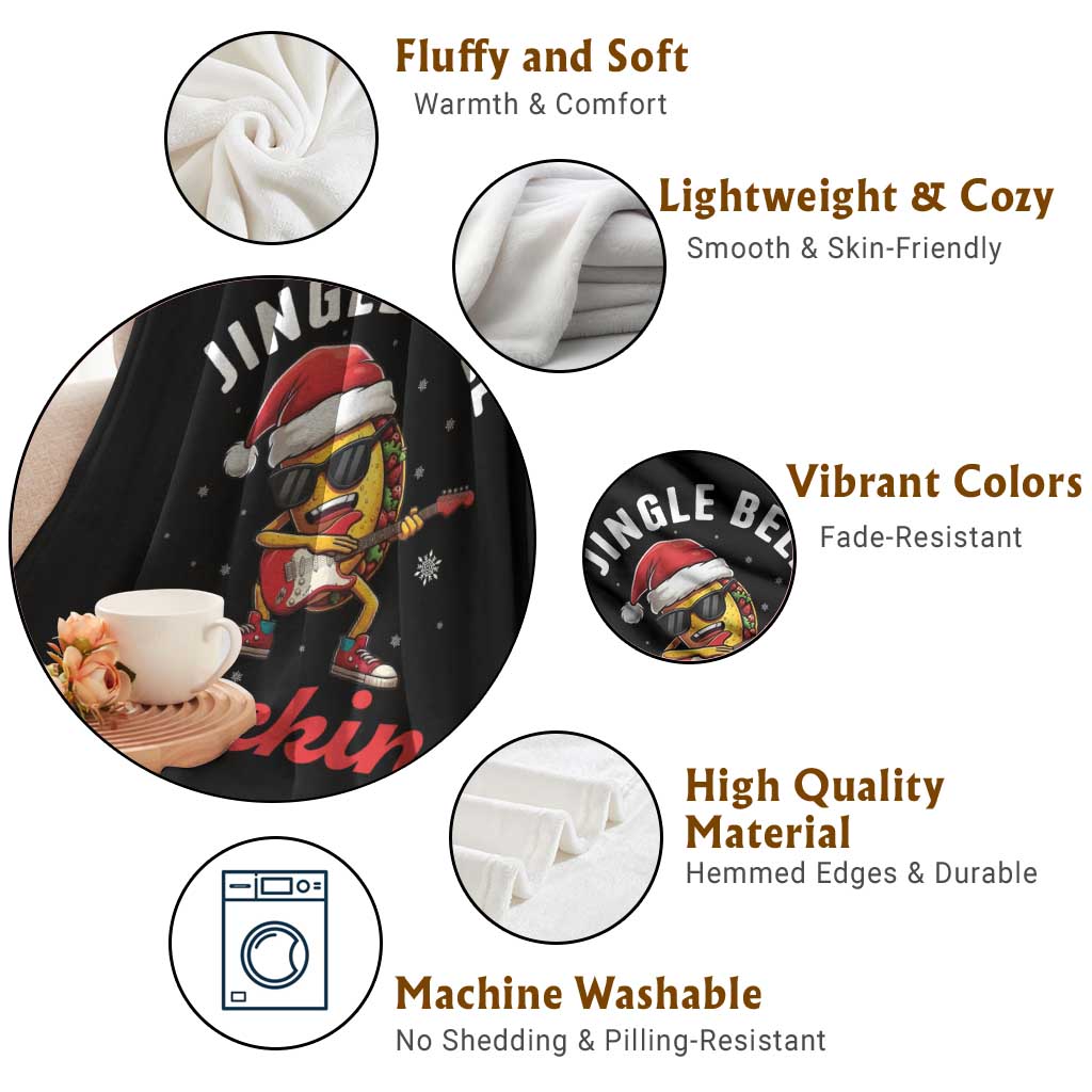 Funny Taco Christmas Throw Blanket Jingle Bell Rockin TS14 Print Your Wear