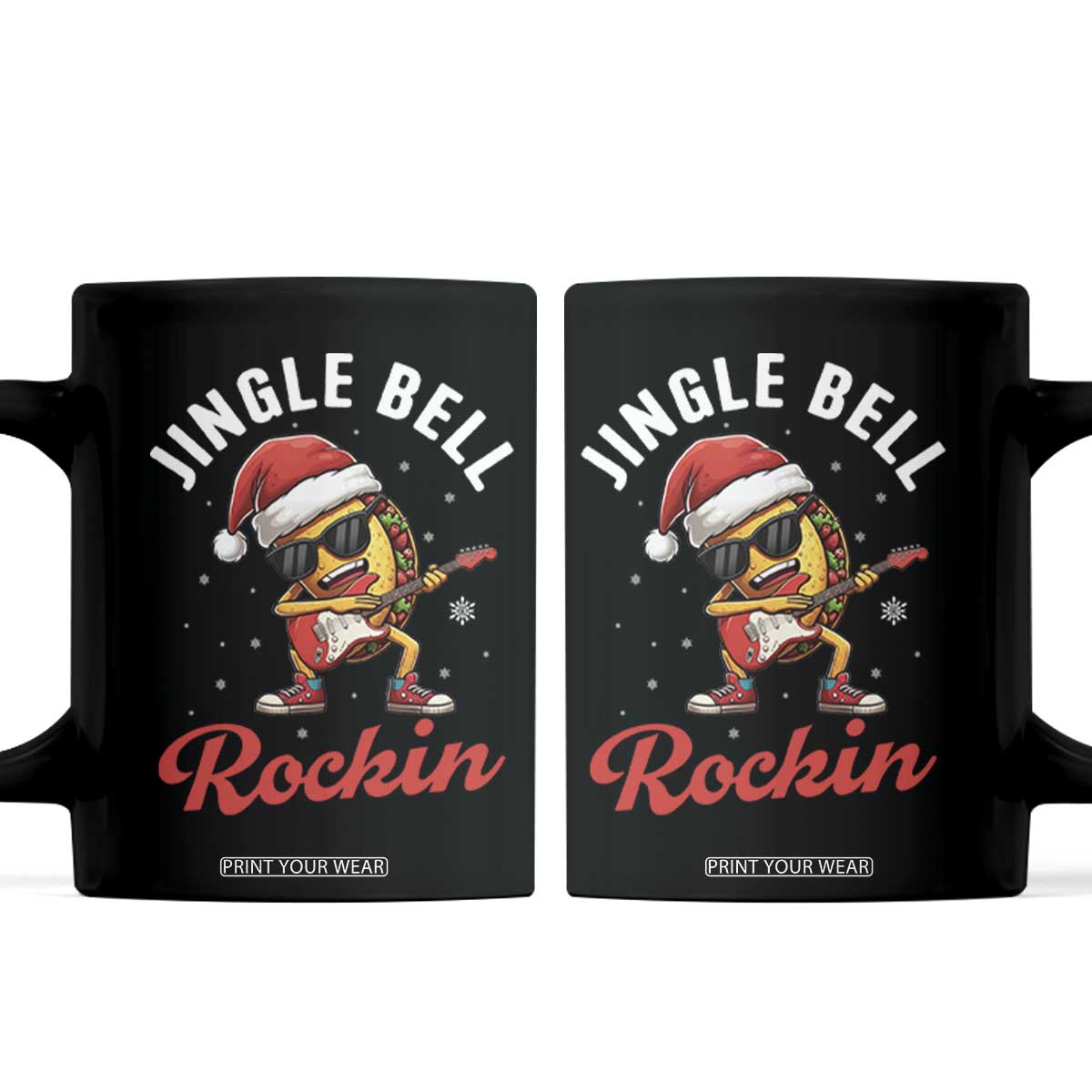 Funny Taco Christmas Coffee Mug Jingle Bell Rockin TS14 Black Print Your Wear
