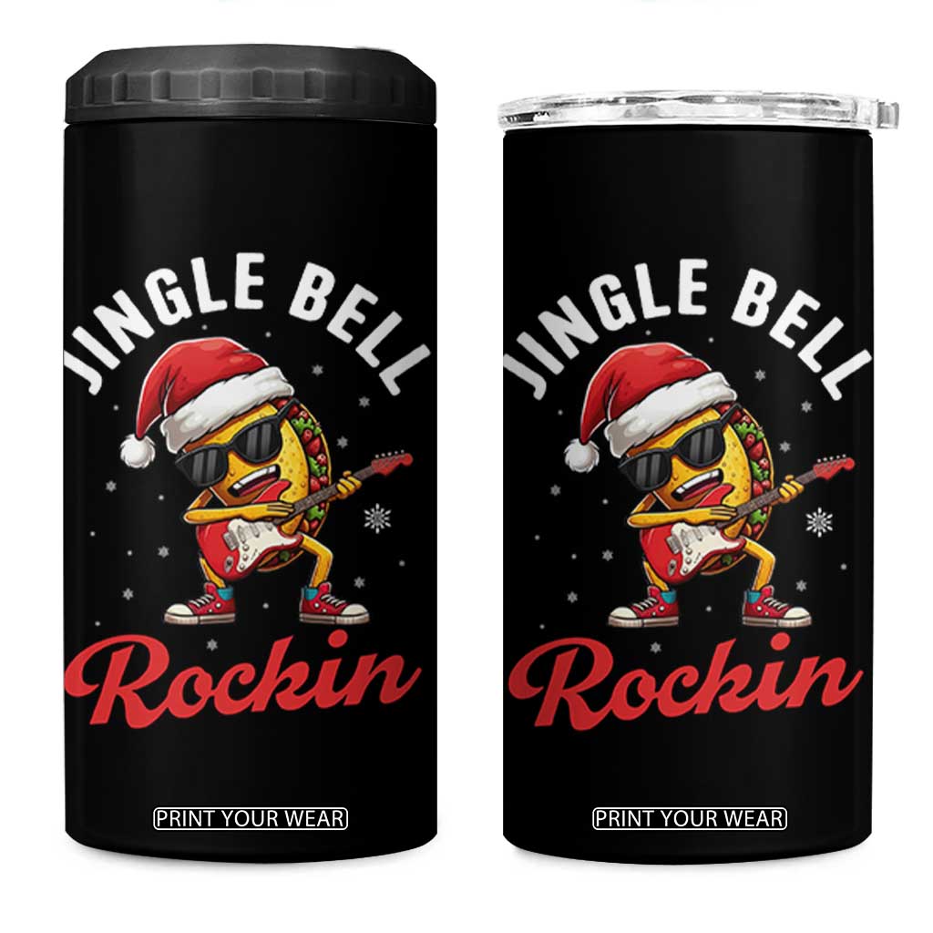 Funny Taco Christmas 4 in 1 Can Cooler Tumbler Jingle Bell Rockin TS14 One Size: 16 oz Black Print Your Wear