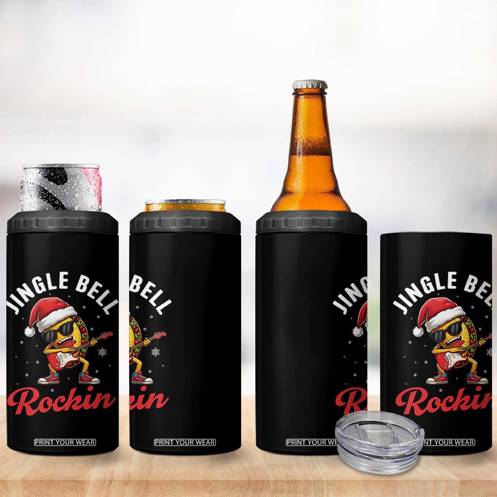 Funny Taco Christmas 4 in 1 Can Cooler Tumbler Jingle Bell Rockin TS14 Print Your Wear