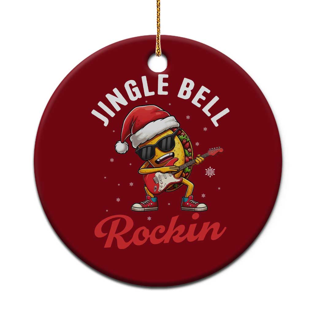 Funny Taco Xmas Ceramic Ornament Jingle Bell Rockin TS14 1pc Red Print Your Wear