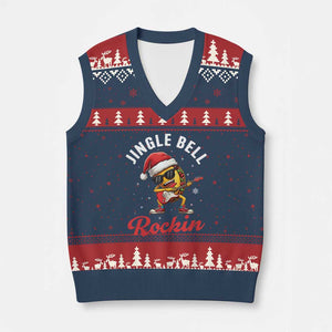 Funny Taco Xmas V-Neck Knit Sweater Vest Jingle Bell Rockin TS14 Navy Red Print Your Wear