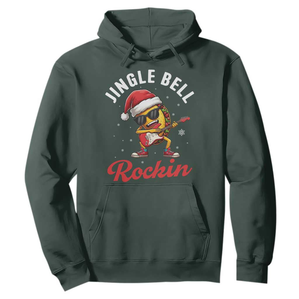 Funny Taco Christmas Hoodie Jingle Bell Rockin TS14 Dark Forest Green Print Your Wear