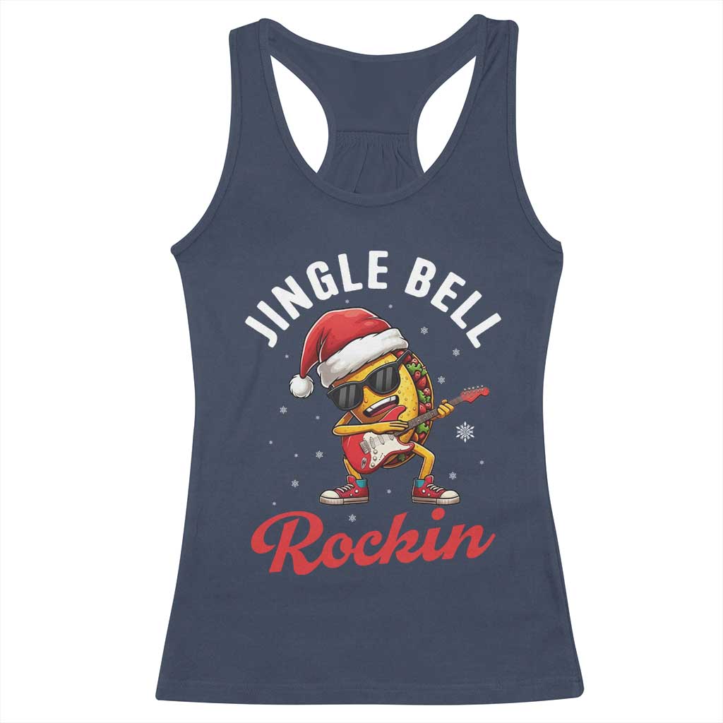 Funny Taco Christmas Racerback Tank Top Jingle Bell Rockin TS14 Navy Print Your Wear