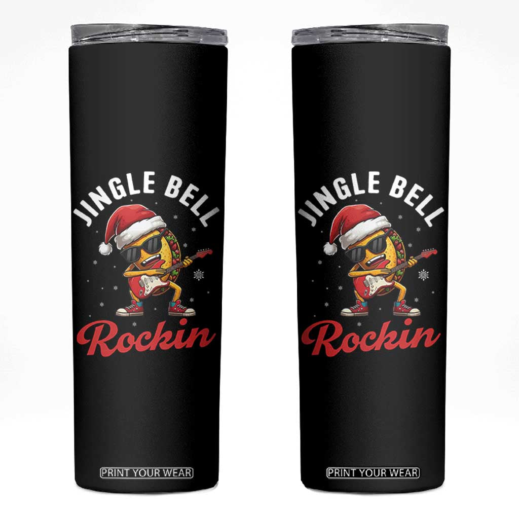 Funny Taco Christmas Skinny Tumbler Jingle Bell Rockin TS14 Black Print Your Wear