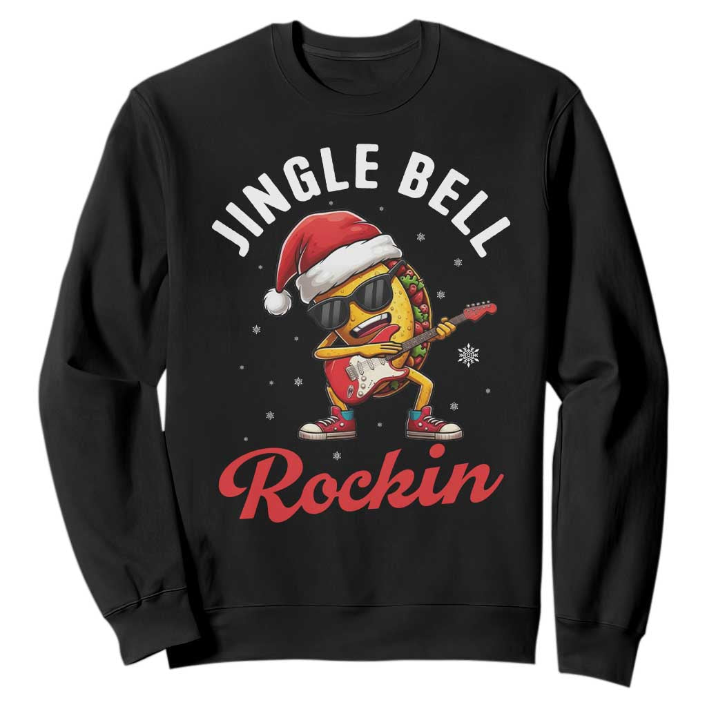 Funny Taco Christmas Sweatshirt Jingle Bell Rockin TS14 Black Print Your Wear