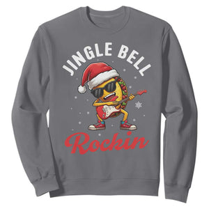 Funny Taco Christmas Sweatshirt Jingle Bell Rockin TS14 Charcoal Print Your Wear