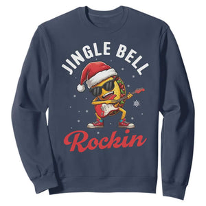 Funny Taco Christmas Sweatshirt Jingle Bell Rockin TS14 Navy Print Your Wear