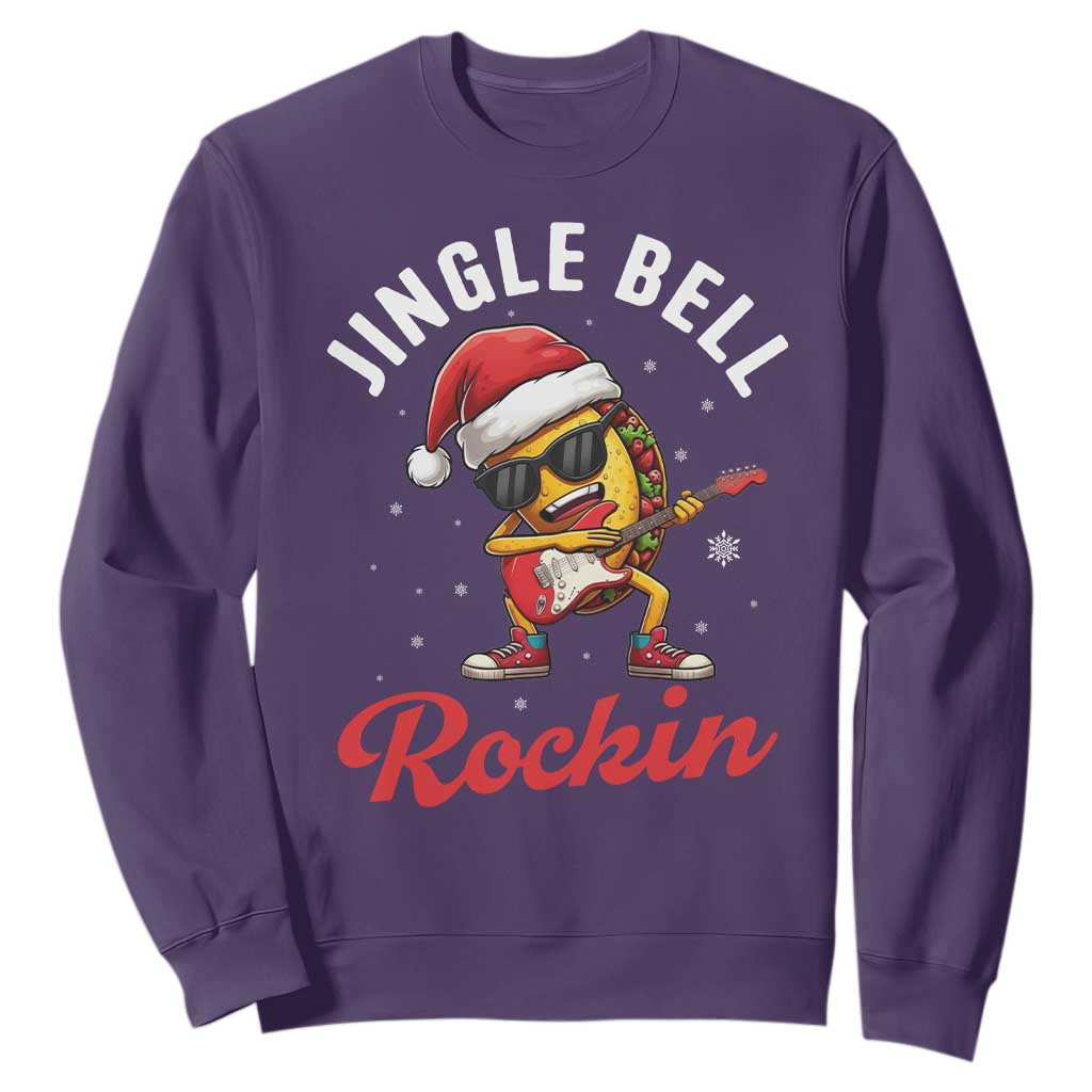 Funny Taco Christmas Sweatshirt Jingle Bell Rockin TS14 Purple Print Your Wear