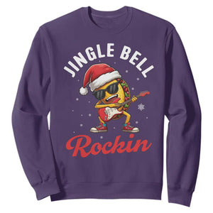 Funny Taco Christmas Sweatshirt Jingle Bell Rockin TS14 Purple Print Your Wear