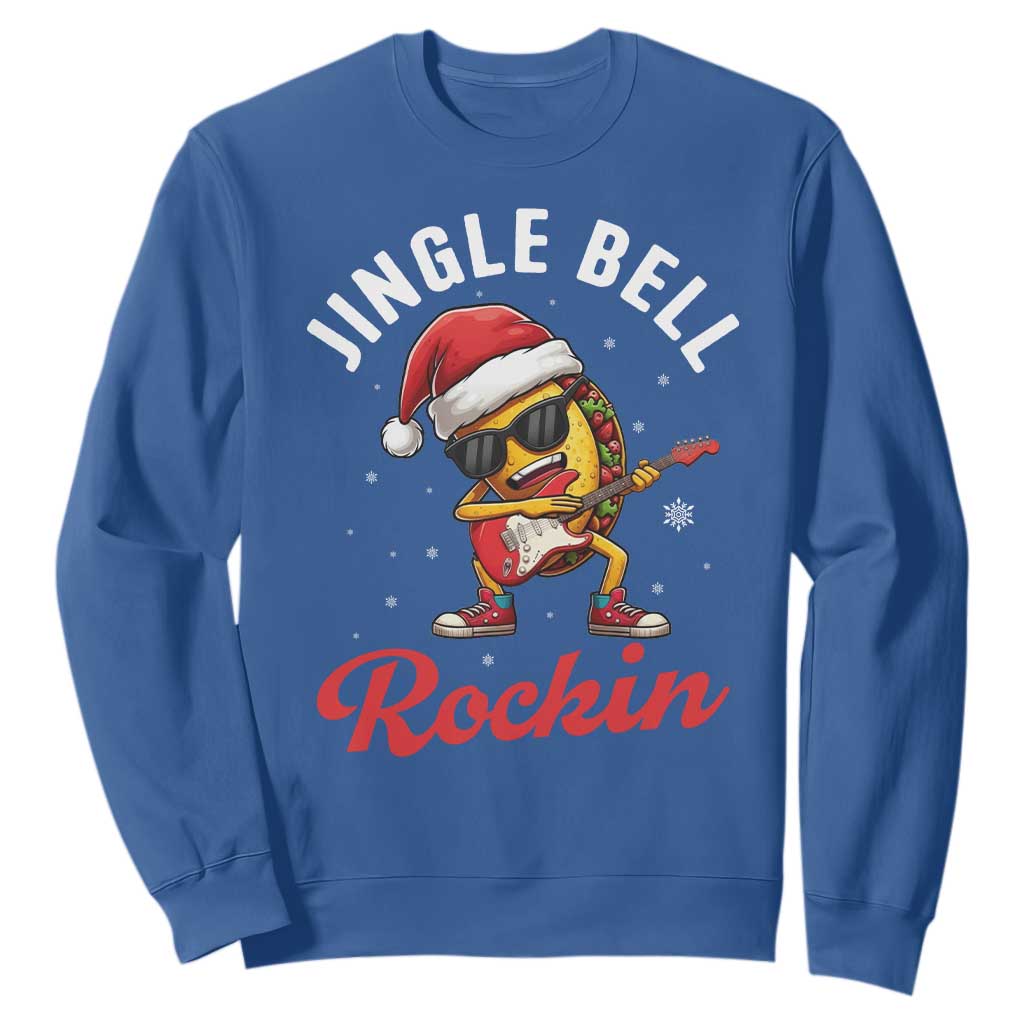 Funny Taco Christmas Sweatshirt Jingle Bell Rockin TS14 Royal Blue Print Your Wear