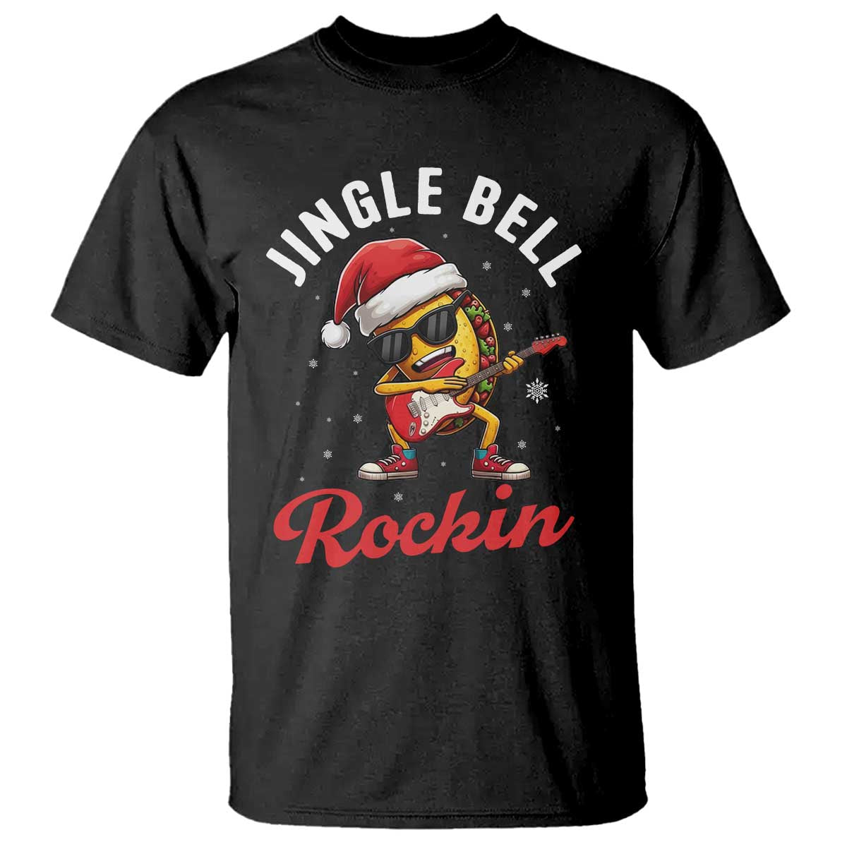 Funny Taco Christmas T Shirt Jingle Bell Rockin TS14 Black Print Your Wear